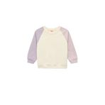 Koton Kız Çocuk Bisiklet Yaka Uzun Kollu Şardonlu Pamuklu Sweatshirt, Ekru, 3-4 Yaş