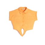 Koton Kız Çocuk Crop Gömlek Önden Bağlama Detaylı Kısa Kollu Cepli Modal Kumaş Turuncu, 9/10 Yaş