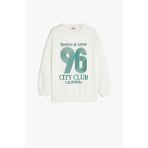 Koton Kız Çocuk Kolej Baskılı Uzun Kollu Bisiklet Yaka Sweatshirt