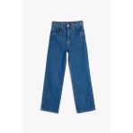 Koton Kız Çocuk Kot Pantolon Düz Paça Cepli Pamuklu- Straight Jean