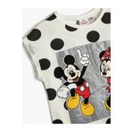 Koton Kız Çocuk Mickey Lisanslı Baskılı Tişört, Ekru Desenli (0D1), 9-10 Yaş