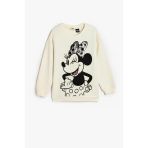 Koton Kız Çocuk Minnie Mouse Sweatshirt Lisanslı Pullu Payetli Uzun Kollu Bisiklet Yaka Şardonlu