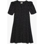 Koton Kız Çocuk Puantiyeli Elbise Balon Kollu Düğme Kapamalı Viskon Kumaş - 13 - 14 Yaş - Siyah