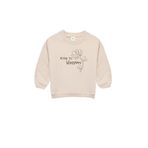 Koton Kız Çocuk Şardonlu Uzun Kollu Bisiklet Yaka Nakışlı Pamuklu Sweatshirt, Gül, 3-4 Yaş