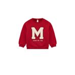 Koton Kız Çocuk Şardonlu Uzun Kollu Bisiklet Yaka Nakışlı Sweatshirt, Bordo, 24-36 Ay