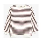 Koton Kız Çocuk Sweatshirt Beyaz 5WKG10267AK - 11 - 12 Yaş - Bordo Çizgili