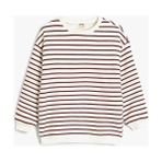 Koton Kız Çocuk Sweatshirt Beyaz 5WKG10267AK - 7 - 8 Yaş - Bordo Çizgili