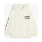 Koton Kız Çocuk Sweatshirt Kapüşonlu Uzun Kol Düz Desenli Pamuklu Tasarım - Ekru - 5 - 6 Yaş