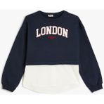 Koton Kız Çocuk Sweatshirt London Şehir Baskılı Lacivert Uzun Kol Cepsiz Şardonlu - 7 - 8 Yaş