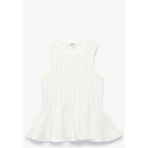 Koton Kolsuz Bisiklet Yaka Ajurlu Peplum Triko Bluz