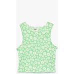 Koton Kolsuz Bisiklet Yaka Çiçekli Crop Bluz - Yeşil - 7 - 8 Yaş