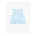 Koton Kolsuz Fırfırlı Mavi Kız Bebek Bluz 6SMG60003AW