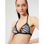 Koton Koton Üçgen Bikini Üstü Zebra Desenli Kaplı Boyundan Bağlamalı - 42 - Siyah