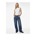 Koton Krep Scuba Kumaş Slim Fit Bisiklet Yaka Kolsuz Drape Detaylı Bluz