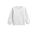 Koton KRM Erkek Çocuk Basic Uzun Kollu Bisiklet Yaka Açık Gri Sweatshirt