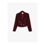 Koton Kruvaze Yaka Slim Fit Düğme Detaylı Crop Tüvit Ceket