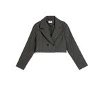 Koton Kruvaze Yaka Uzun Kollu Düğme Detaylı Crop Blazer Ceket