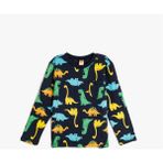 Koton Lacivert Desenli Erkek Bebek Sweatshirt Uzun Kol Günlük Stil Dinozor Deseni - 18 - 24 Ay