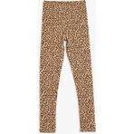 Koton Leopar Desenli Pamuklu Tayt Kız Çocuk İçin Ekru Renk Beli Lastikli Slim Fit - 6 - 7 Yaş
