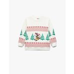 Koton Lisanslı Mickey Mouse Baskılı Uzun Kollu Şardonlu Sweatshirt