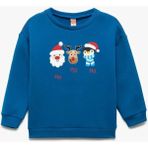 Koton Mavi Erkek Bebek Sweatshirt 6WMB10086TK - 12 - 18 Ay