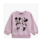 Koton Mickey and Minnie Mouse Baskılı Lisanslı Sweatshirt Pamuklu - 1 - 1,5 Yaş - Mor