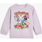 Koton Mickey Mouse ve Daisy Duck Sweatshirt Lisanslı Uzun Kollu Bisiklet Yaka Şardonlu - 13 - 14 Yaş - Mor