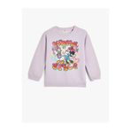 Koton Mickey Mouse ve Daisy Duck Sweatshirt Lisanslı Uzun Kollu Bisiklet Yaka Şardonlu