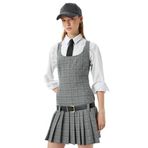 Koton Mini Jile Elbise Pileli Kolsuz U Yaka Kemer Detaylı Slim Fit
