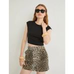 Koton Mini Kot Etek Leopar Desenli Kemer Detaylı Cepli - Siyah - 36