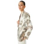 Koton Modal Kumaş Rahat Kalıp Soyut Desenli Cepli Kruvaze Blazer Ceket
