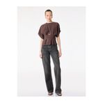 Koton Modal Kumaş Slim Fit Pile Detaylı Kap Kol Bisiklet Yaka Crop Bluz