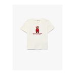 Koton Nakışlı Bisiklet Yaka Pamuklu Ekru Kız Bebek T-Shirt 6Smg10166Ak
