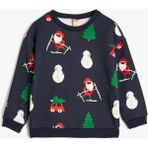 Koton Noel Baba Sweatshirt Yılbaşı Temalı Uzun Kollu - Lacivert - 9 - 12 Ay