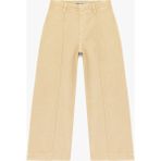 Koton Normal Bel Cep Detaylı Nervürlü Kısa Geniş Paça Pantolon - Culotte Jeans - Ekru - Regular - 38