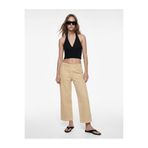 Koton Normal Bel Cep Detaylı Nervürlü Kısa Geniş Paça Pantolon - Culotte Jeans