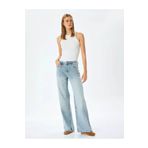 Koton Normal Bel Loose Straight Fit Açık Indigo Kadın Jean Pantolon 5sal40036md