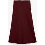 Koton Normal Bel Midi Saten Çan Etek - Bordo - 38