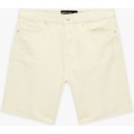 Koton Normal Bel Pamuklu Bermuda Straight Fit Jean Şort - 31 - Ekru