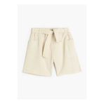 Koton Normal Bel Regular Fit Bej Kız Çocuk Şort 5SKG40058AW