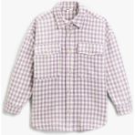 Koton Oversize Oduncu Gömleği Uzun Kollu Cepli - 42 - Lila