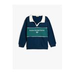 Koton Oversize Sweatshirt Polo Yaka Baskı Detaylı Uzun Kollu Şardonlu