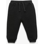 Koton Pamuklu Beli Bağcıklı Basic Jogger Siyah Erkek Bebek Eşofman Altı 6WMB40016TK - 4 - 5 Yaş - 5-Siyah
