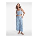 Koton Pamuklu Cepli Brodeli İşlemeli Kısa Geniş Paça Pantolon
