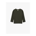 Koton Pamuklu Dokulu Basic Antrasit Erkek Bebek Uzun Kollu T-shirt 6WMB10284TK