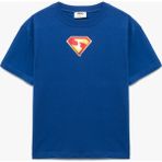Koton Pamuklu Kısa Kollu Bisiklet Yaka Lisanslı Arkası Superman Baskılı Tişört - Lacivert - 7 - 8 Yaş