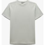 Koton Pamuklu Kısa Kollu Slim Fit Bisiklet Yaka Erkek Basic Tişört - Gri
