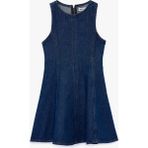 Koton Pamuklu Kolsuz Bisiklet Yaka Denim Elbise - 7 - 8 Yaş - Lacivert
