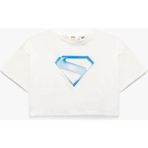 Koton Pamuklu Lisanslı Superman Baskılı Kısa Kollu Tişört - Ekru - 9 - 10 Yaş
