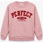 Koton Pamuklu Pembe Kız Çocuk Sweatshirt Uzun Kol Baskılı Standart Yaka Cepli 6WKG10202AK - Açık Pembe - 5 - 6 Yaş